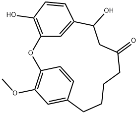 4,8-Dihydroxy-17-methoxy-2-oxatricyclo[13.2.2.13,7]icosa-1(17),3,5,7(20),15,18-hexen-10-one 구조식 이미지