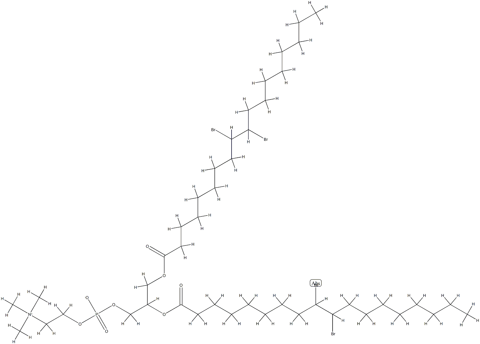 1,2-디(9,10-디브로모스테로일)포스파티딜콜린 구조식 이미지