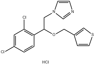 Tioconazole Related Compound A (25 mg) (1-[2,4-Dichloro-beta-[(3-thenyl)-oxy]phenethyl]imidazole hydrochloride) 구조식 이미지