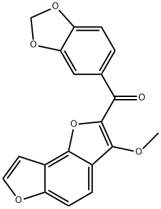 2-[(1,3-Benzodioxol-5-yl)oxomethyl]-3-methoxybenzo[1,2-b:3,4-b']difuran 구조식 이미지