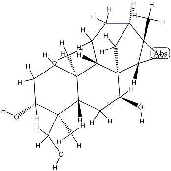 (4S,15R)-15,16-Epoxykaurane-3α,7β,18-triol Structure