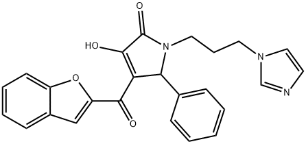 4-(1-benzofuran-2-ylcarbonyl)-3-hydroxy-1-[3-(1H-imidazol-1-yl)propyl]-5-phenyl-1,5-dihydro-2H-pyrrol-2-one Structure