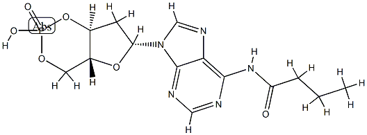 N(6)-모노부티릴-2'-데옥시사이클릭아데노신모노포스페이트 구조식 이미지