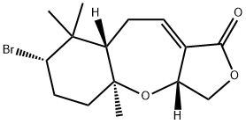 (3aR)-7α-Bromo-3a,4a,5,6,7,8,8aβ,9-octahydro-4aα,8,8-trimethylfuro[3,4-b][1]benzoxepin-1(3H)-one 구조식 이미지