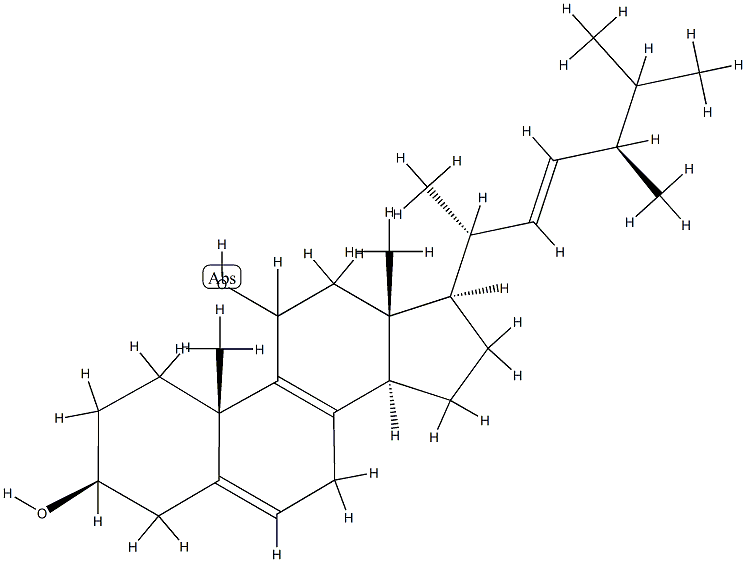 (22E)-Ergosta-5,8,22-triene-3β,11-diol 구조식 이미지