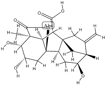 2β,3β,4aα,6α-Tetrahydroxy-1β-methyl-8-methylenegibbane-1α,10β-dicarboxylic acid 1,4a-lactone 구조식 이미지