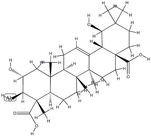 (4S)-2α,3β,19β-Trihydroxyolean-12-ene-23,28-dioic acid 구조식 이미지