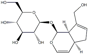 [(1S)-1β,4aβ,5,7aβ-Tetrahydro-7-(hydroxymethyl)cyclopenta[c]pyran-1-yl]β-D-glucopyranoside 구조식 이미지