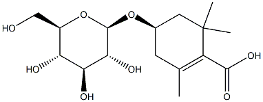 (4R)-2,6,6-Trimethyl-4β-(β-D-glucopyranosyloxy)-1-cyclohexene-1-carboxylic acid Structure