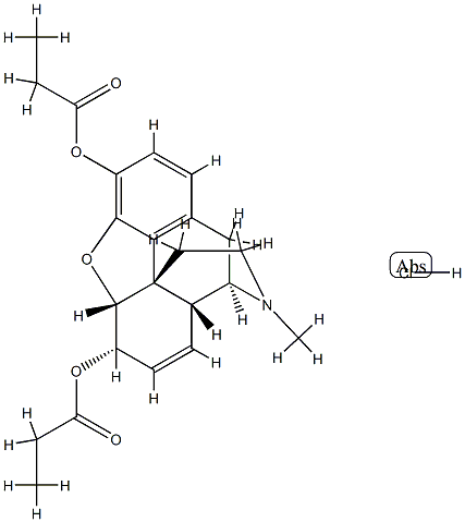 (5alpha,6alpha)-7,8-didehydro-4,5-epoxy-17-methylmorphinan-3,6-diyl dipropionate hydrochloride Structure