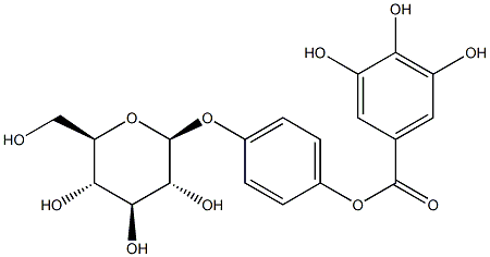 4-(β-D-Glucopyranosyloxy)phenol 1-(3,4,5-trihydroxybenzoate) 구조식 이미지