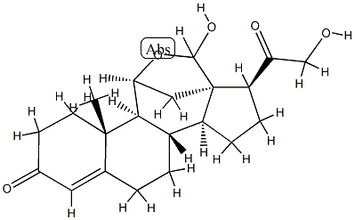 11β,18-Epoxy-18,21-dihydroxypregn-4-ene-3,20-dione 구조식 이미지