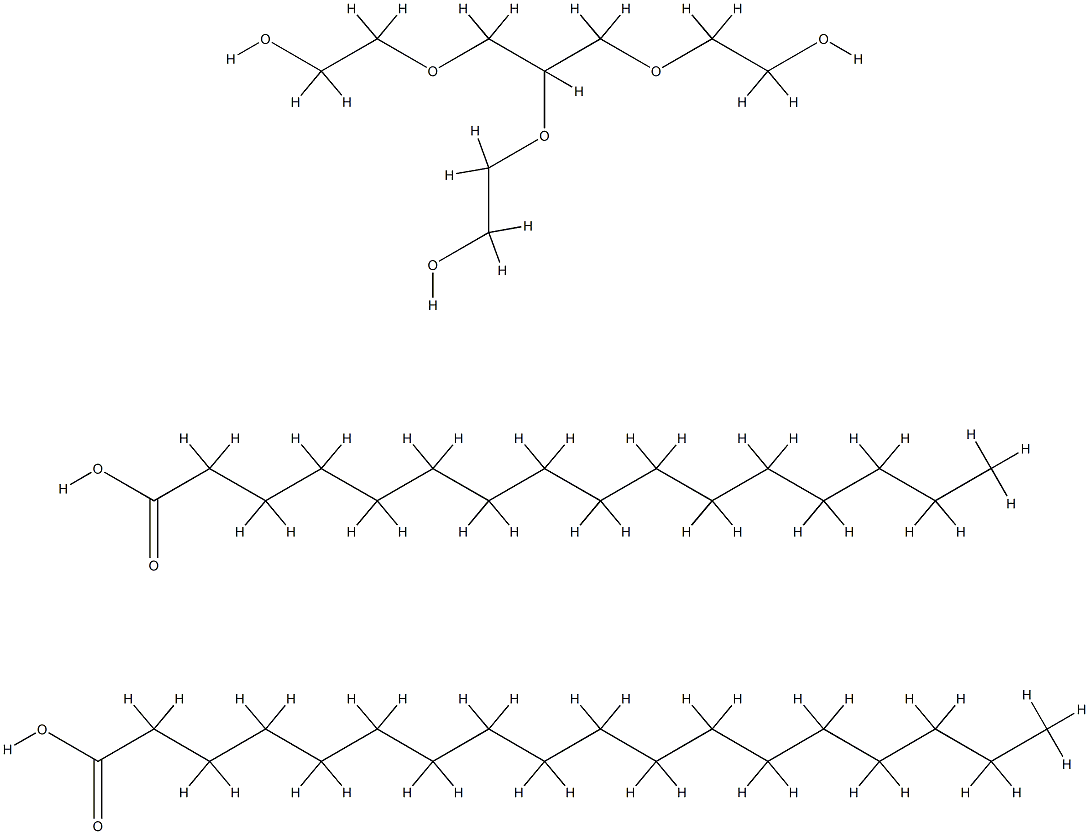 Poly(oxy-1,2-ethanediyl), .alpha.,.alpha.,.alpha.-1,2,3-propanetriyltris.omega.-hydroxy-, hexadecanoate octadecanoate Structure