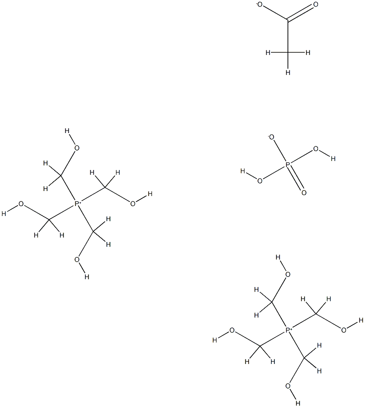 테트라키스(하이드록시메틸)포스포늄아세트산-인산염(1:1) 구조식 이미지