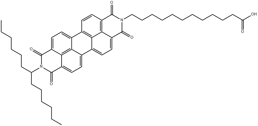 12-(1,3,8,10-Tetraoxo-9-(tridecan-7-yl)-9,10-dihydroanthra[2,1,9-def:6,5,10-d'e'f']diisoquinolin-2(1H,3H,8H)-yl)dodecanoic acid 구조식 이미지