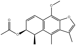 [5S,(+)]-6α-Acetoxy-9-methoxy-3,4,5α-trimethyl-5,6-dihydronaphtho[2,3-b]furan 구조식 이미지
