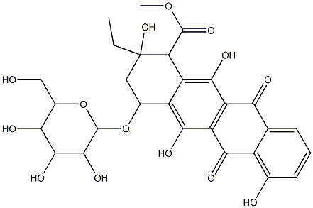 4-O-(글루코피라노실)-엡실론-로도마이시논 구조식 이미지