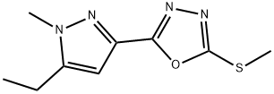 1,3,4-Oxadiazole,2-(5-ethyl-1-methyl-1H-pyrazol-3-yl)-5-(methylthio)-(9CI) 구조식 이미지
