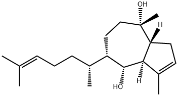 (3aR)-7β-[(R)-1,5-Dimethyl-4-hexenyl]-3,3aα,4,5,6,7,8,8aβ-octahydro-1,4-dimethyl-4β,8β-azulenediol 구조식 이미지