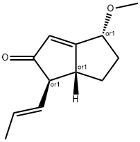 2(1H)-Pentalenone,4,5,6,6a-tetrahydro-4-methoxy-1-(1E)-1-propenyl-,(1R,4R,6aR)-rel-(9CI) 구조식 이미지
