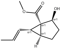 Bicyclo[3.1.0]hexane-1-carboxylic acid, 2-hydroxy-6-(1E)-1-propenyl-, methyl ester, (1R,2S,5S,6S)-rel- (9CI) 구조식 이미지