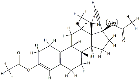 (17α)-13-Ethyl-18,19-dinorpregna-3,5(10)-dien-20-yne-3,17-diol Diacetate 구조식 이미지