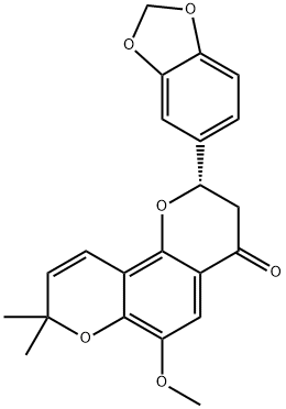 (S)-2-(1,3-Benzodioxol-5-yl)-2,3-dihydro-6-methoxy-8,8-dimethyl-4H,8H-benzo[1,2-b:3,4-b']dipyran-4-one 구조식 이미지