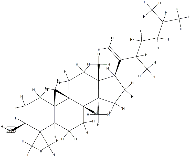 22-Methyl-9β,19-cyclo-5α-lanost-20-en-3β-ol 구조식 이미지