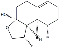 (1S)-1,2,3a,4,5,7,8,9,9a,9bα-Decahydro-1α,9α,9aα-trimethylnaphtho[2,1-b]furan-3aα-ol 구조식 이미지