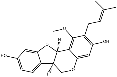 (6aR)-6aα,11aα-Dihydro-1-methoxy-2-(3-methyl-2-butenyl)-6H-benzofuro[3,2-c][1]benzopyran-3,9-diol 구조식 이미지