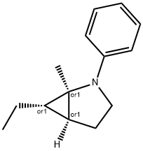 2-Azabicyclo[3.1.0]hexane,6-ethyl-1-methyl-2-phenyl-,(1R,5S,6S)-rel-(9CI) 구조식 이미지