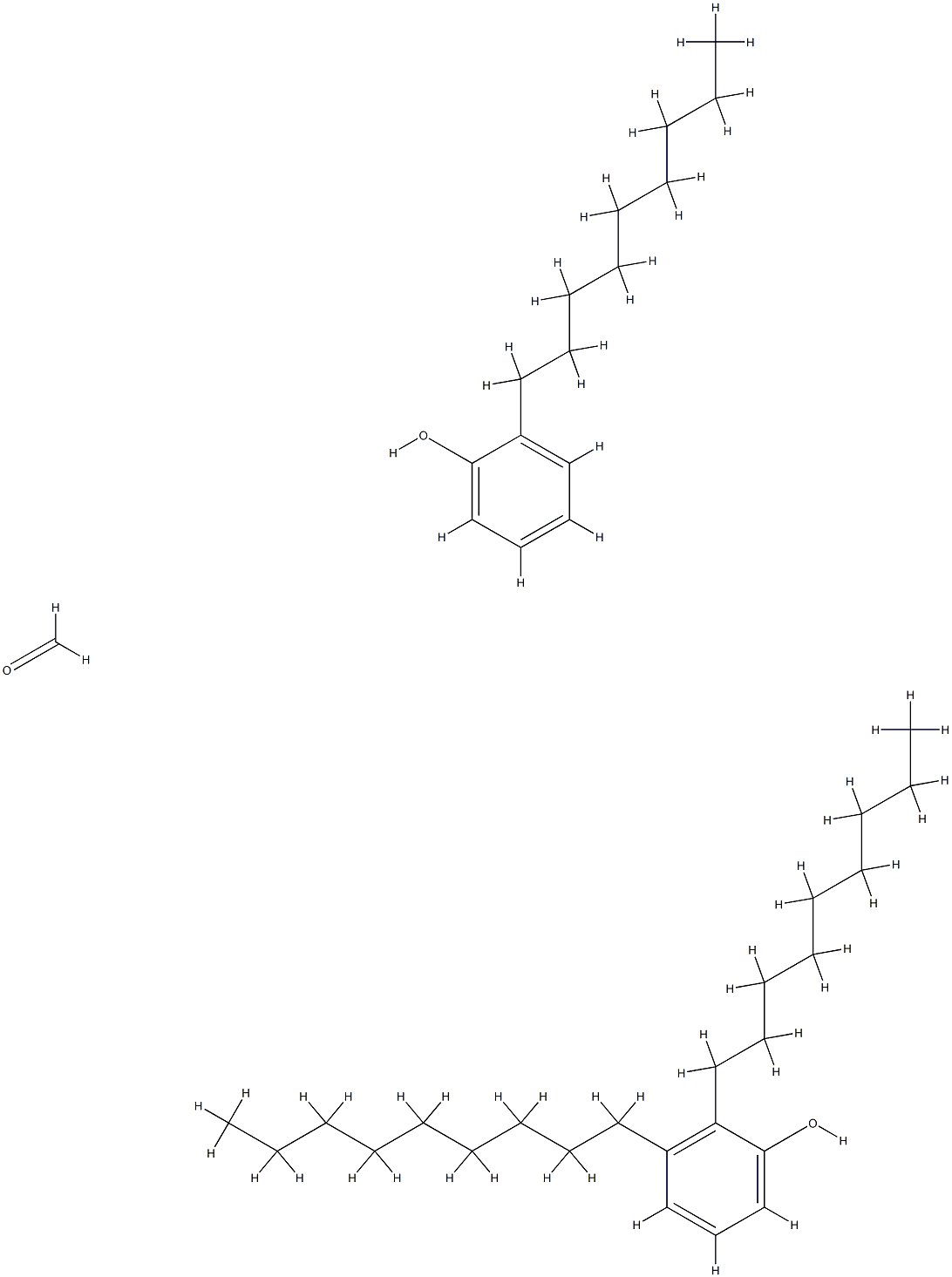 폼알데하이드 폴리머와 결합한 다이노닐페놀과 노닐페놀 구조식 이미지