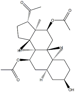 7α,12α-Bis(acetyloxy)-3α-hydroxy-5β-pregnan-20-one 구조식 이미지