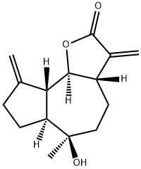 (3aS)-3aβ,4,5,6,6aα,7,8,9,9aβ,9bα-Decahydro-6β-hydroxy-6-methyl-3,9-bis(methylene)azuleno[4,5-b]furan-2(3H)-one 구조식 이미지