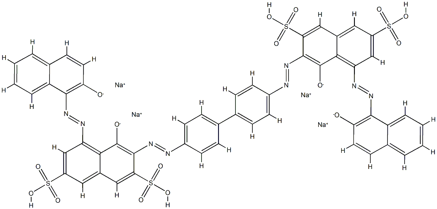 3,3'-[[1,1'-Biphenyl]-4,4'-diylbis(azo)]bis[4-hydroxy-5-[(2-hydroxy-1-naphthalenyl)azo]naphthalene-2,7-disulfonic acid disodium] salt 구조식 이미지