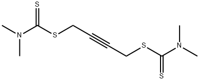 비스(N,N-디메틸디티오카르밤산)2-부틴-1,4-디일에스테르 구조식 이미지