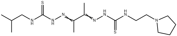 4-(2-Methylpropyl)-4'-[2-(pyrrolidin-1-yl)ethyl][1,1'-(1,2-dimethyl-1,2-ethanediylidene)bisthiosemicarbazide] 구조식 이미지