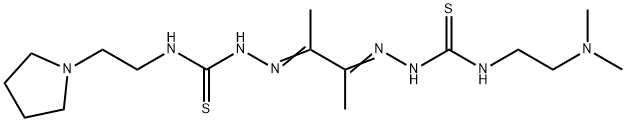 4-[2-(Dimethylamino)ethyl]-4'-[2-(pyrrolidin-1-yl)ethyl][1,1'-(1,2-dimethyl-1,2-ethanediylidene)bisthiosemicarbazide] 구조식 이미지