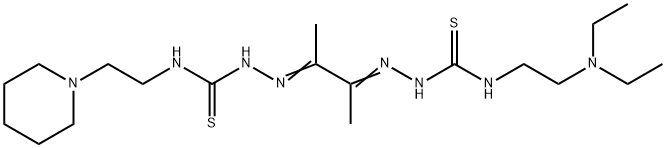 4-[2-(Diethylamino)ethyl]-4'-(2-piperidinoethyl)[1,1'-(1,2-dimethyl-1,2-ethanediylidene)bisthiosemicarbazide] 구조식 이미지