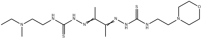 4-[2-(N-Ethyl-N-methylamino)ethyl]-4'-(2-morpholinoethyl)[1,1'-(1,2-dimethyl-1,2-ethanediylidene)bisthiosemicarbazide] 구조식 이미지