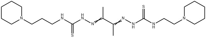 4-(2-Piperidinoethyl)-4'-(3-piperidinopropyl)[1,1'-(1,2-dimethyl-1,2-ethanediylidene)bisthiosemicarbazide] Structure