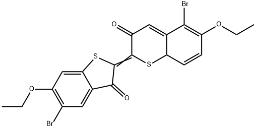 5,5'-Dibromo-6,6'-diethoxy-Δ2,2'(3H,3'H)-bibenzo[b]thiophene-3,3'-dione 구조식 이미지