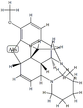 6,7-Didehydro-4,5α-epoxy-3-methoxy-17-methyl-8-piperidinomorphinan Structure