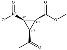 Cyclopropanecarboxylic acid, 2-acetyl-3-nitro-, methyl ester, (1R,2R,3R)-rel- Structure