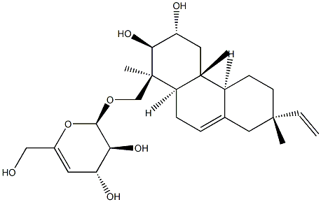 (2R)-2-[[(1S)-7α-Ethenyl-1,2,3,4,4a,4bα,5,6,7,8,10,10aα-dodecahydro-2β,3α-dihydroxy-1,4aβ,7-trimethylphenanthren-1β-yl]methyloxy]-3,4-dihydro-6-(hydroxymethyl)-2H-pyran-3β,4α-diol Structure