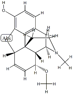 6,7-Didehydro-4,5α-epoxy-8α-methoxy-17-methylmorphinan-3-ol 구조식 이미지