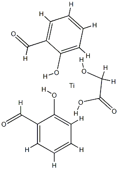 [hydroxyacetato(2-)-O1,O2]bis(salicylaldehydato-O,O')titanium Structure