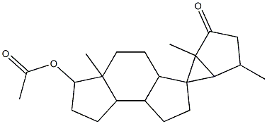 1',3'a,4',5',5'a,6',7',8',8'a,8'b-Decahydro-6'-hydroxy-1,4,5'a-trimethylspiro[bicyclo[3.1.0]hexane-6,3'(2'H)-as-indacen]-2-one 6'-acetate Structure