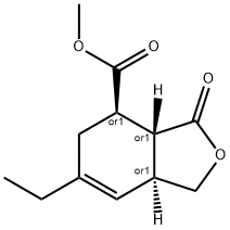 4-Isobenzofurancarboxylicacid,6-ethyl-1,3,3a,4,5,7a-hexahydro-3-oxo-,methylester,(3aR,4R,7aS)-rel-(9CI) Structure