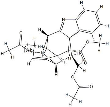 4,5-Bis(acetyloxy)-6α,21α-cyclo-4,5-secoakuammilan-17-oic acid methyl ester 구조식 이미지